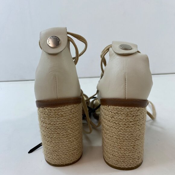 Rag & Bone Womens Beige Lace-Up Espadrille Sandals Leather Jute Size 37.5 - Picture 6 of 10